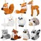 10 Pieces Forest Animals Ornaments Woodland Animal Faux Fur Plush Hanging Ornaments Family Educational Playset for Fall, Christmas, Winter Birthday Party Supplies(Animals)